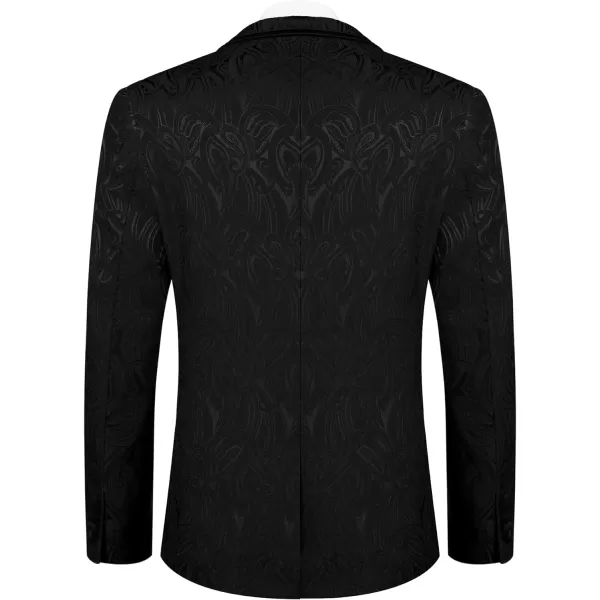COOFANDY Men's Floral Suit Jacket Embroidered Wedding Blazer Party Dinner Tuxedo)