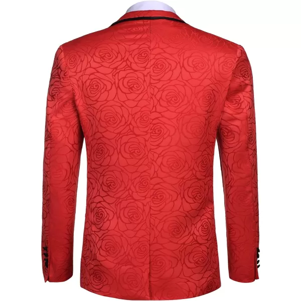 COOFANDY Men's Floral Suit Jacket Embroidered Wedding Blazer Party Dinner Tuxedo)
