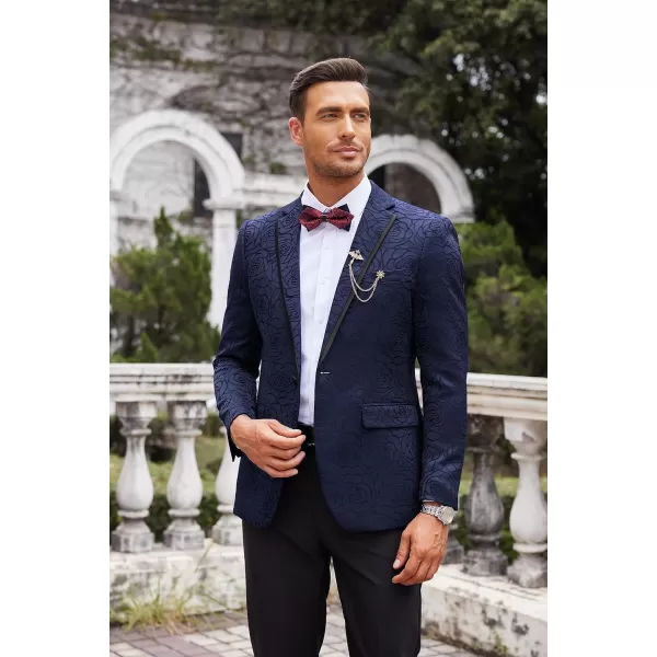 COOFANDY Men's Floral Suit Jacket Embroidered Wedding Blazer Party Dinner Tuxedo)