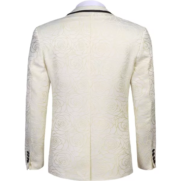 COOFANDY Men's Floral Suit Jacket Embroidered Wedding Blazer Party Dinner Tuxedo)