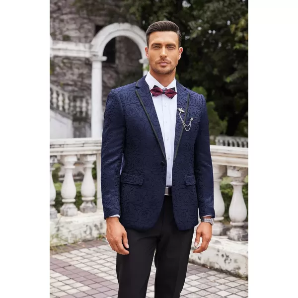 COOFANDY Men's Floral Suit Jacket Embroidered Wedding Blazer Party Dinner Tuxedo)