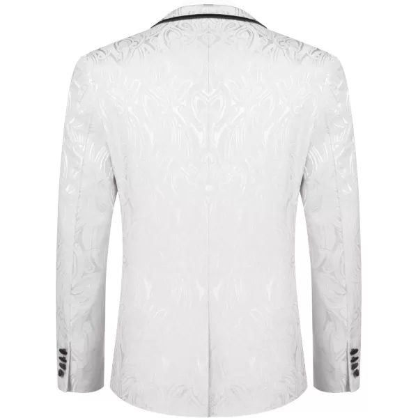 COOFANDY Men's Floral Suit Jacket Embroidered Wedding Blazer Party Dinner Tuxedo)