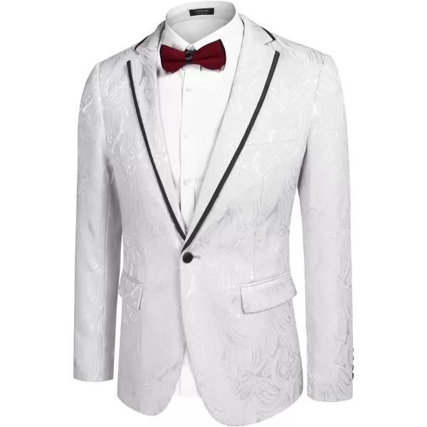COOFANDY Men's Floral Suit Jacket Embroidered Wedding Blazer Party Dinner Tuxedo)