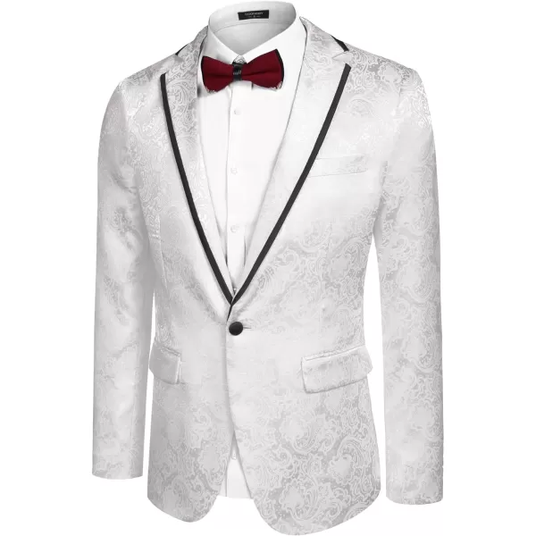 COOFANDY Men's Floral Suit Jacket Embroidered Wedding Blazer Party Dinner Tuxedo)