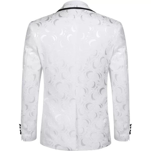 COOFANDY Men's Floral Suit Jacket Embroidered Wedding Blazer Party Dinner Tuxedo)