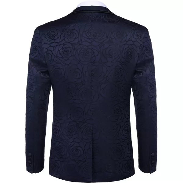 COOFANDY Men's Floral Suit Jacket Embroidered Wedding Blazer Party Dinner Tuxedo)