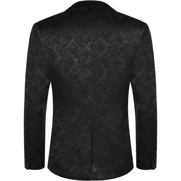 COOFANDY Men's Floral Suit Jacket Embroidered Wedding Blazer Party Dinner Tuxedo)