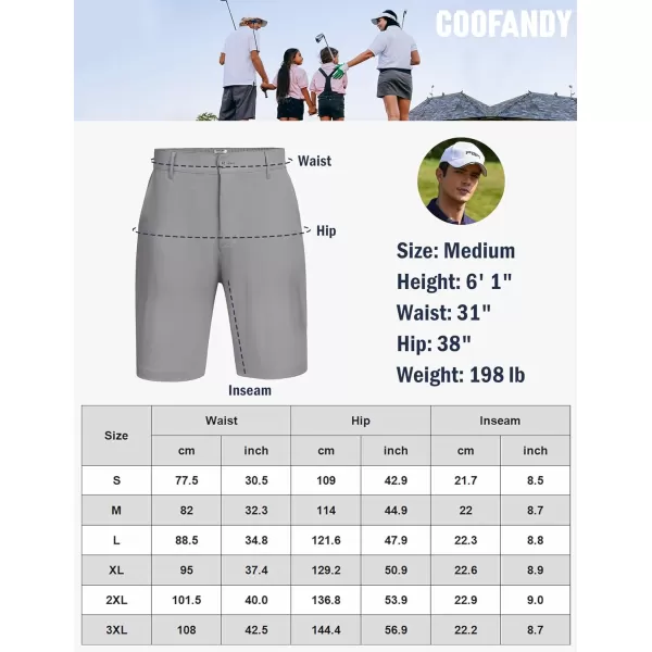 COOFANDY Mens Golf Shorts Stretch Quick Dry Casual Dress Shorts with Pockets
