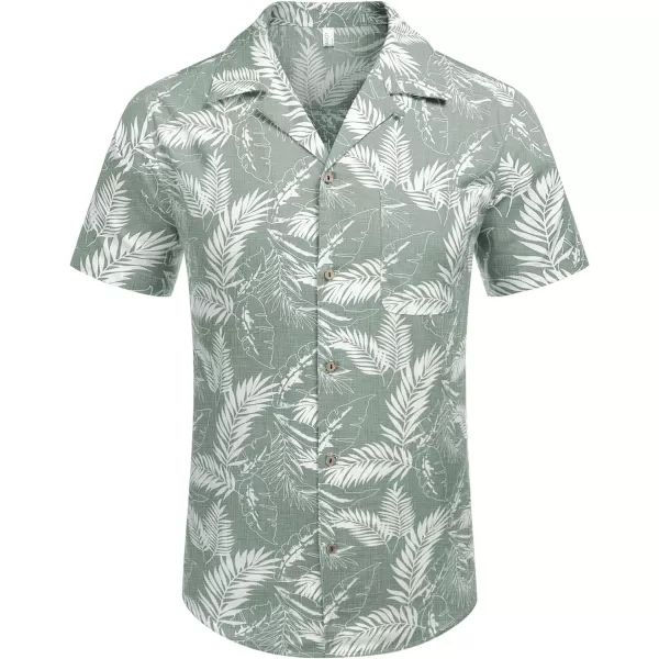 COOFANDY Men's Hawaiian Floral Shirts Cotton Linen Button Down Tropical Holiday Beach Shirts