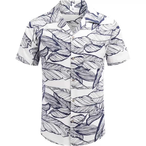 COOFANDY Men's Hawaiian Floral Shirts Cotton Linen Button Down Tropical Holiday Beach Shirts