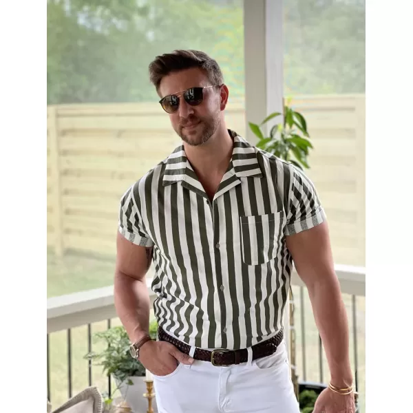 COOFANDY Men's Hawaiian Floral Shirts Cotton Linen Button Down Tropical Holiday Beach Shirts