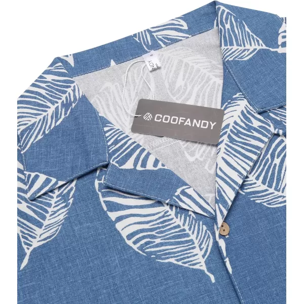 COOFANDY Men's Hawaiian Floral Shirts Cotton Linen Button Down Tropical Holiday Beach Shirts