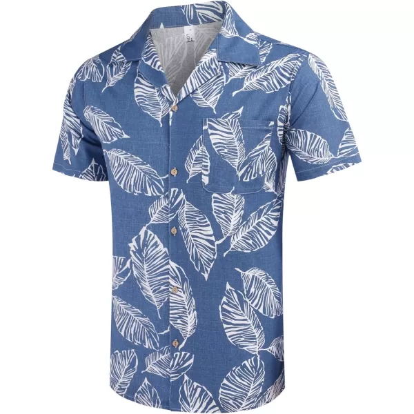 COOFANDY Men's Hawaiian Floral Shirts Cotton Linen Button Down Tropical Holiday Beach Shirts