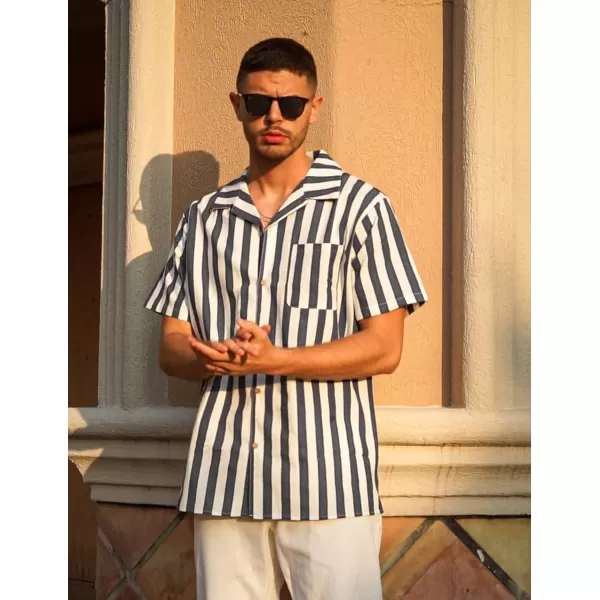 COOFANDY Men's Hawaiian Floral Shirts Cotton Linen Button Down Tropical Holiday Beach Shirts