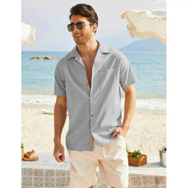 COOFANDY Men's Hawaiian Floral Shirts Cotton Linen Button Down Tropical Holiday Beach Shirts
