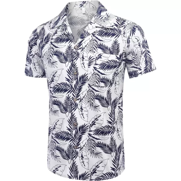 COOFANDY Men's Hawaiian Floral Shirts Cotton Linen Button Down Tropical Holiday Beach Shirts