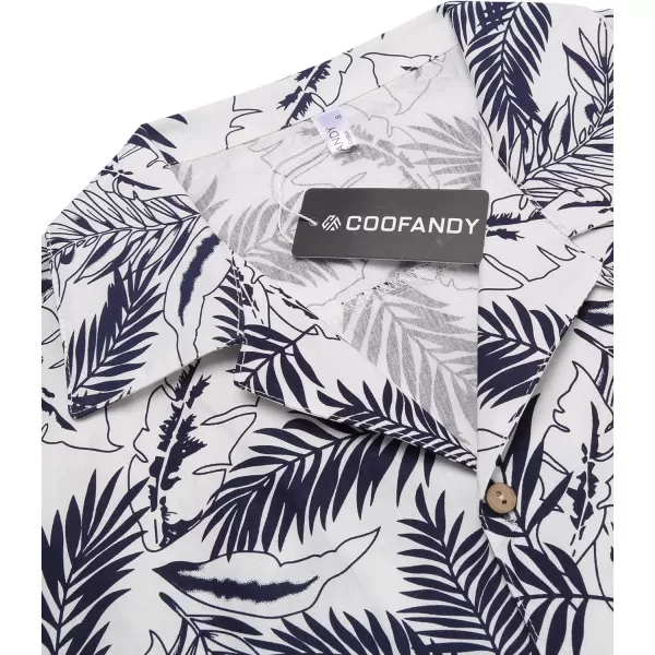 COOFANDY Men's Hawaiian Floral Shirts Cotton Linen Button Down Tropical Holiday Beach Shirts