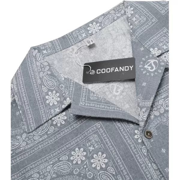 COOFANDY Men's Hawaiian Floral Shirts Cotton Linen Button Down Tropical Holiday Beach Shirts