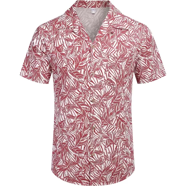 COOFANDY Men's Hawaiian Floral Shirts Cotton Linen Button Down Tropical Holiday Beach Shirts