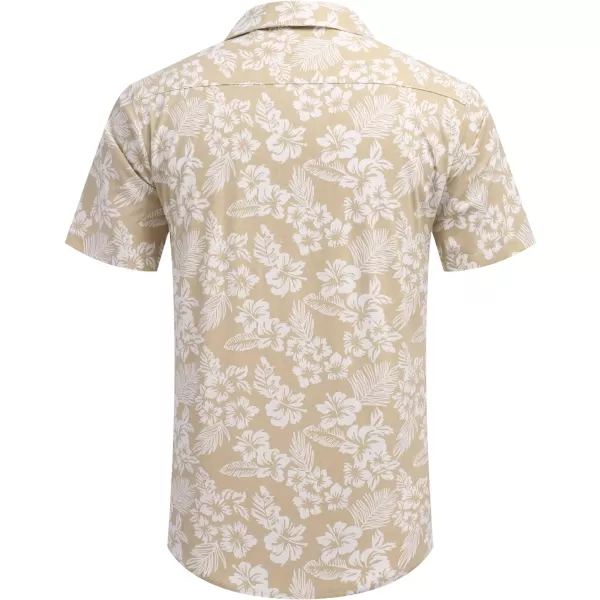 COOFANDY Men's Hawaiian Floral Shirts Cotton Linen Button Down Tropical Holiday Beach Shirts