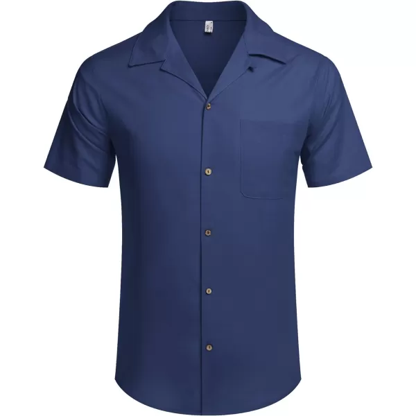 COOFANDY Men's Hawaiian Floral Shirts Cotton Linen Button Down Tropical Holiday Beach Shirts