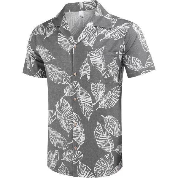 COOFANDY Men's Hawaiian Floral Shirts Cotton Linen Button Down Tropical Holiday Beach Shirts