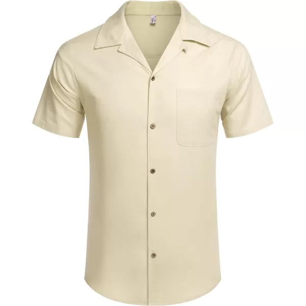 COOFANDY Men's Hawaiian Floral Shirts Cotton Linen Button Down Tropical Holiday Beach Shirts