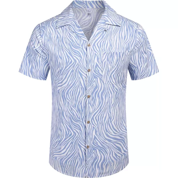 COOFANDY Men's Hawaiian Floral Shirts Cotton Linen Button Down Tropical Holiday Beach Shirts