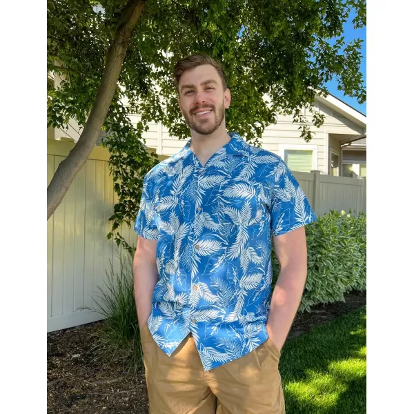 COOFANDY Men's Hawaiian Floral Shirts Cotton Linen Button Down Tropical Holiday Beach Shirts
