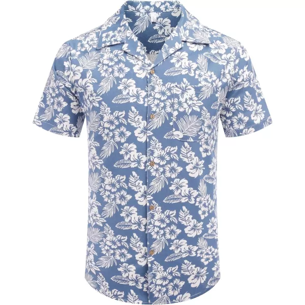 COOFANDY Men's Hawaiian Floral Shirts Cotton Linen Button Down Tropical Holiday Beach Shirts