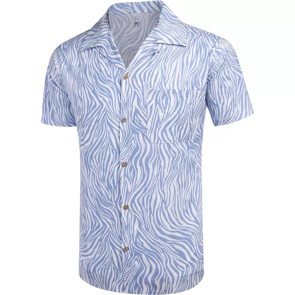 COOFANDY Men's Hawaiian Floral Shirts Cotton Linen Button Down Tropical Holiday Beach Shirts