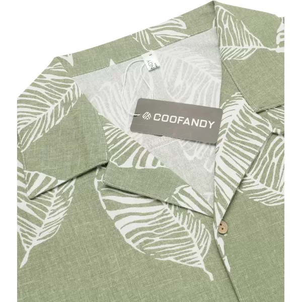 COOFANDY Men's Hawaiian Floral Shirts Cotton Linen Button Down Tropical Holiday Beach Shirts