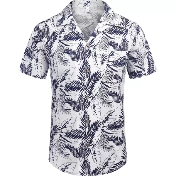 COOFANDY Men's Hawaiian Floral Shirts Cotton Linen Button Down Tropical Holiday Beach Shirts