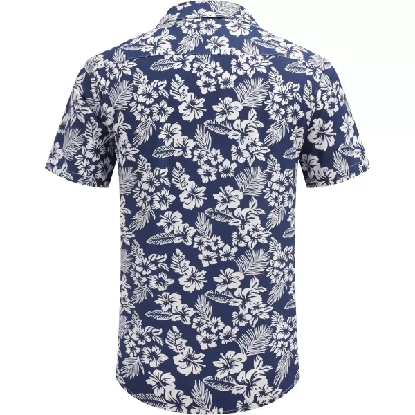 COOFANDY Men's Hawaiian Floral Shirts Cotton Linen Button Down Tropical Holiday Beach Shirts