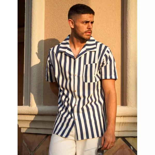 COOFANDY Men's Hawaiian Floral Shirts Cotton Linen Button Down Tropical Holiday Beach Shirts