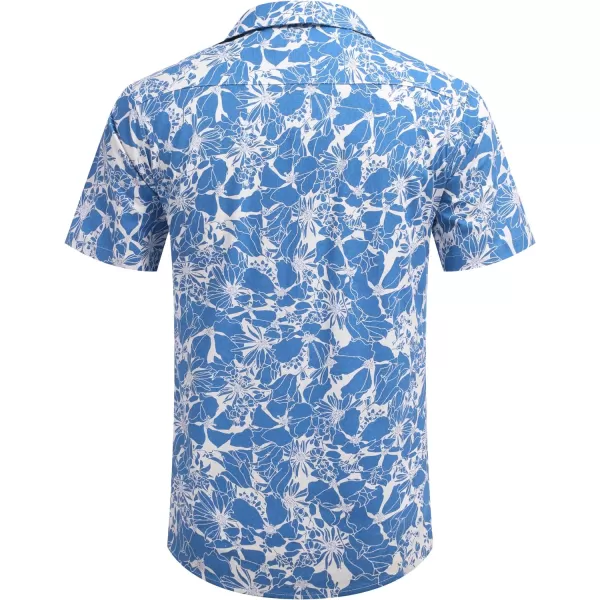 COOFANDY Men's Hawaiian Floral Shirts Cotton Linen Button Down Tropical Holiday Beach Shirts