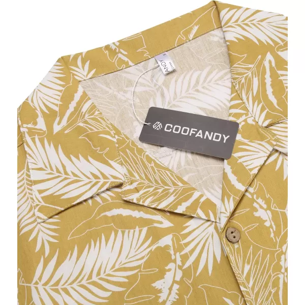 COOFANDY Men's Hawaiian Floral Shirts Cotton Linen Button Down Tropical Holiday Beach Shirts