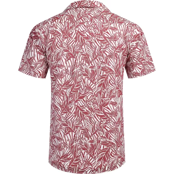 COOFANDY Men's Hawaiian Floral Shirts Cotton Linen Button Down Tropical Holiday Beach Shirts
