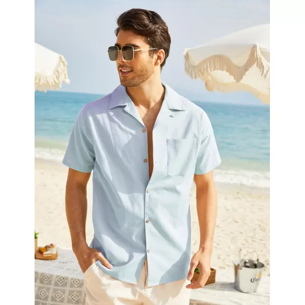 COOFANDY Men's Hawaiian Floral Shirts Cotton Linen Button Down Tropical Holiday Beach Shirts