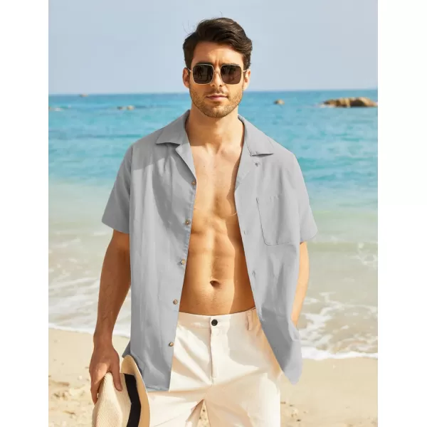COOFANDY Men's Hawaiian Floral Shirts Cotton Linen Button Down Tropical Holiday Beach Shirts