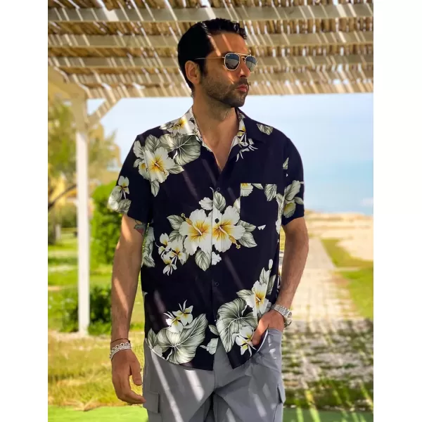COOFANDY Mens Hawaiian Shirt Short Sleeve Button Down Shirt Tropical Summer Beach Shirt