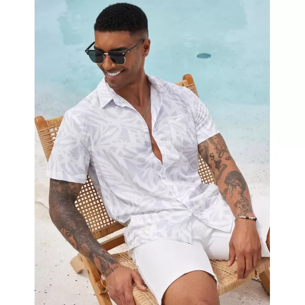 COOFANDY Mens Hawaiian Shirt Short Sleeve Button Down Shirt Tropical Summer Beach Shirt