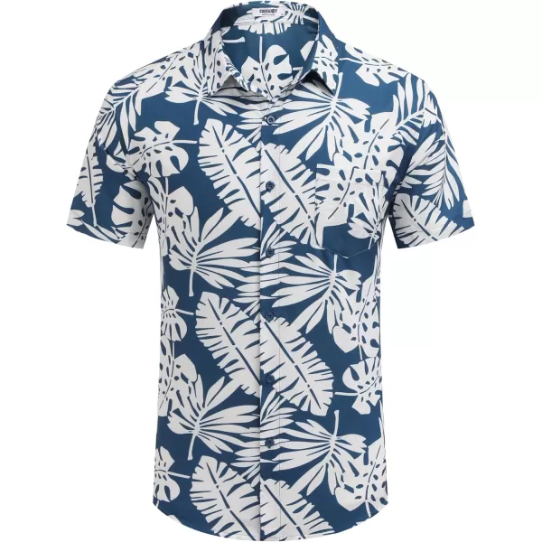 COOFANDY Mens Hawaiian Shirt Short Sleeve Button Down Shirt Tropical Summer Beach Shirt