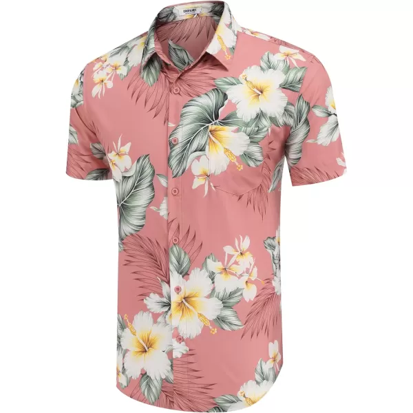 COOFANDY Mens Hawaiian Shirt Short Sleeve Button Down Shirt Tropical Summer Beach Shirt