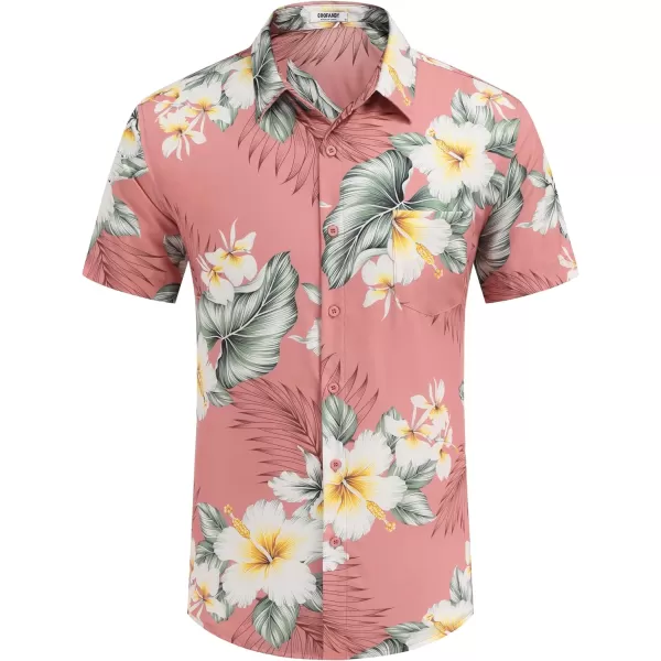 COOFANDY Mens Hawaiian Shirt Short Sleeve Button Down Shirt Tropical Summer Beach Shirt