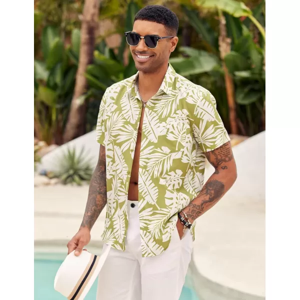 COOFANDY Mens Hawaiian Shirt Short Sleeve Button Down Shirt Tropical Summer Beach Shirt