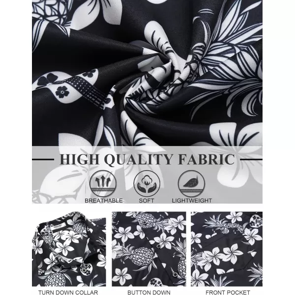 COOFANDY Mens Hawaiian Shirt Short Sleeve Button Down Shirt Tropical Summer Beach Shirt