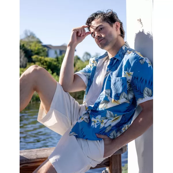 COOFANDY Mens Hawaiian Shirt Short Sleeve Button Down Shirt Tropical Summer Beach Shirt