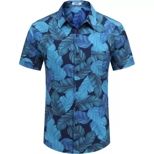 COOFANDY Mens Hawaiian Shirt Short Sleeve Button Down Shirt Tropical Summer Beach Shirt