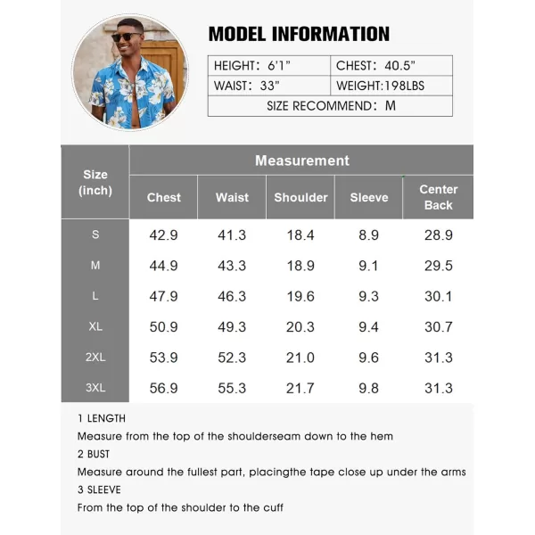 COOFANDY Mens Hawaiian Shirt Short Sleeve Button Down Shirt Tropical Summer Beach Shirt
